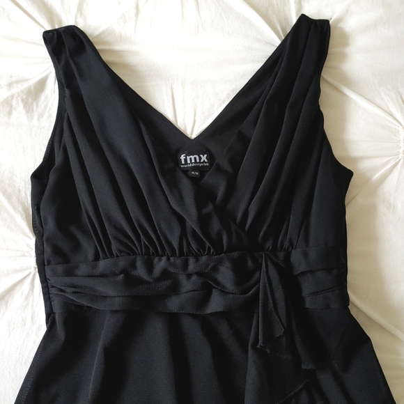 FMX World Design Y2k black micro mesh babydoll crossover top. Size M - Picture 4 of 12